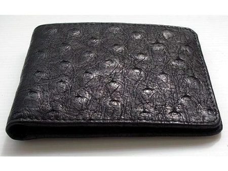 All Black Ostrich Wallet Discount