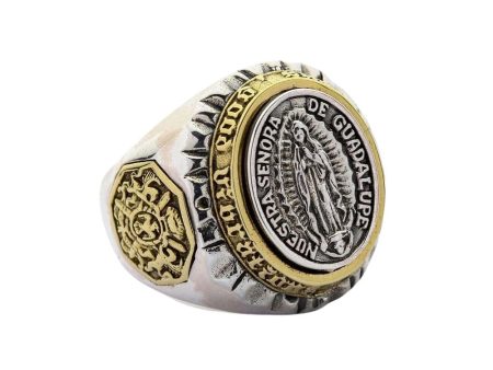 Virgin Mary Nuestra Señora De Guadalupe Sterling Silver Ring on Sale