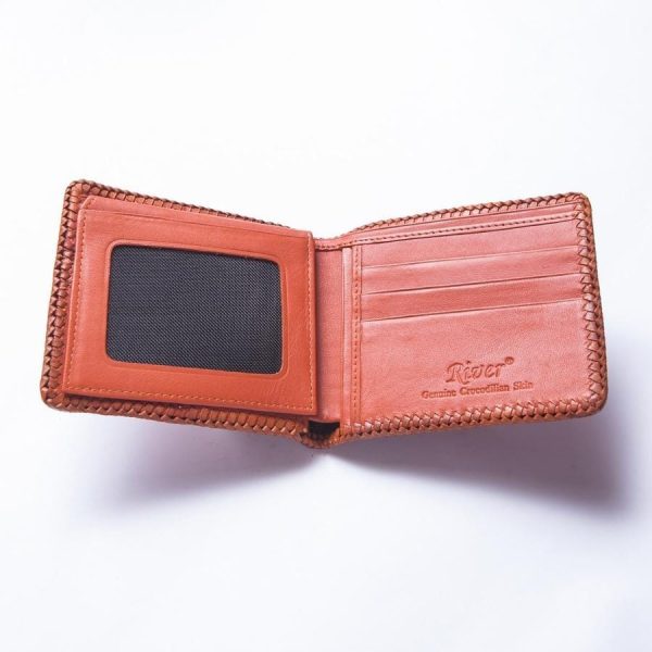 Brown Hardcore Crocodile Tail Skin Wallet on Sale