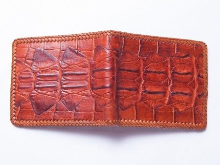 Brown Hardcore Crocodile Tail Skin Wallet on Sale