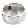 Amethyst Sterling Silver Men s Band Ring Online Hot Sale