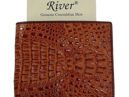 Brown Genuine Crocodile Head Skin Leather Wallet Discount