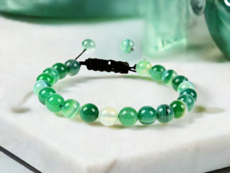 Green Agate Adjustable Rope Bracelet | Balance, Healing & Energy Alignment Online Sale