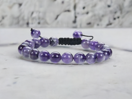 Amethyst Adjustable Rope Bracelet | Real Stone for Calm & Spiritual Clarity Online Hot Sale