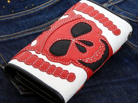 Biker Wallet Red Devil Stingray Leather For Sale