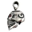 925 Sterling Silver Garnet Skull Pendants Hot on Sale