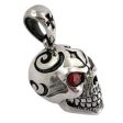 925 Sterling Silver Garnet Skull Pendants Hot on Sale