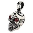 925 Sterling Silver Garnet Skull Pendants Hot on Sale