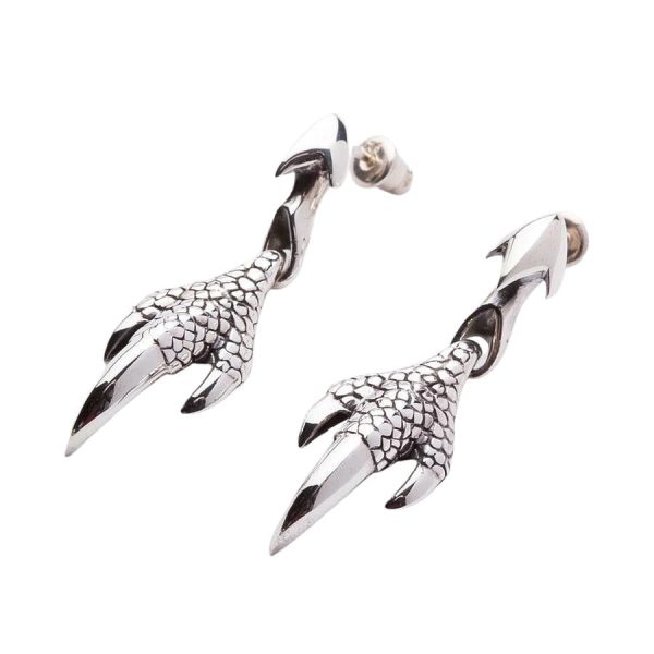 Dragon Claw 925 Sterling Silver Gothic Earrings Supply