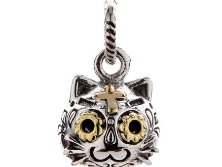 Sterling Silver Cat Pendant Charm For Cheap