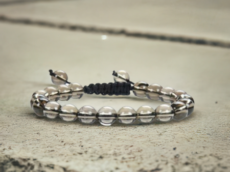 Smoky Quartz Adjustable Rope Bracelet | Grounding, Protection & Emotional Clarity Online Sale