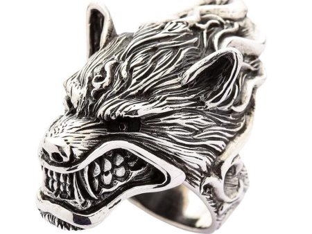 Werewolf Head Sterling Silver Biker Ring Online