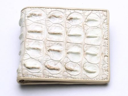 White Pearl Crocodile Backbone Mens Wallets Online Hot Sale