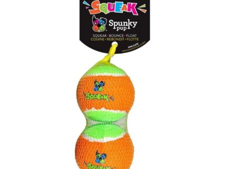 Spunkypup Squeaky Tennis Balls Large-2 Pk For Cheap