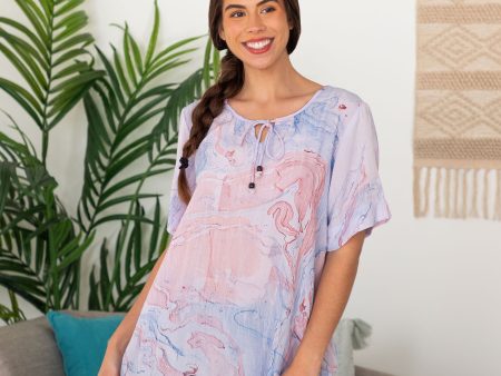 Orchid Swirl Short Sleeve Top For Discount