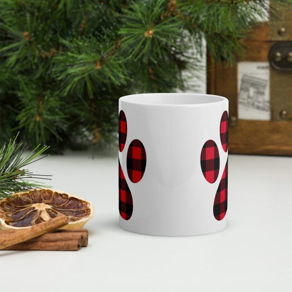 Gingham Paw Print Mug For Cheap