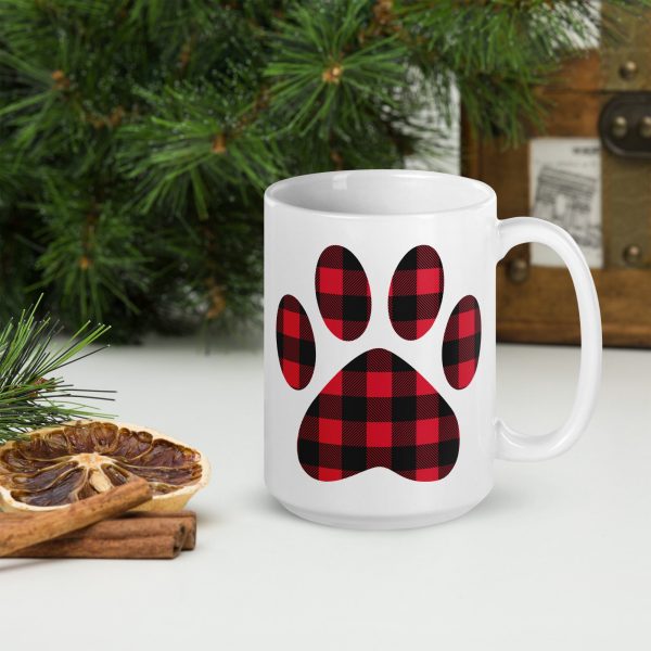 Gingham Paw Print Mug For Cheap