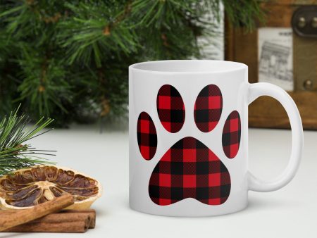 Gingham Paw Print Mug For Cheap