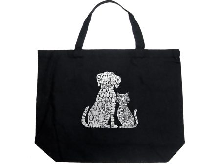 Large Word Art Tote Bag - Dogs and Cats Discount