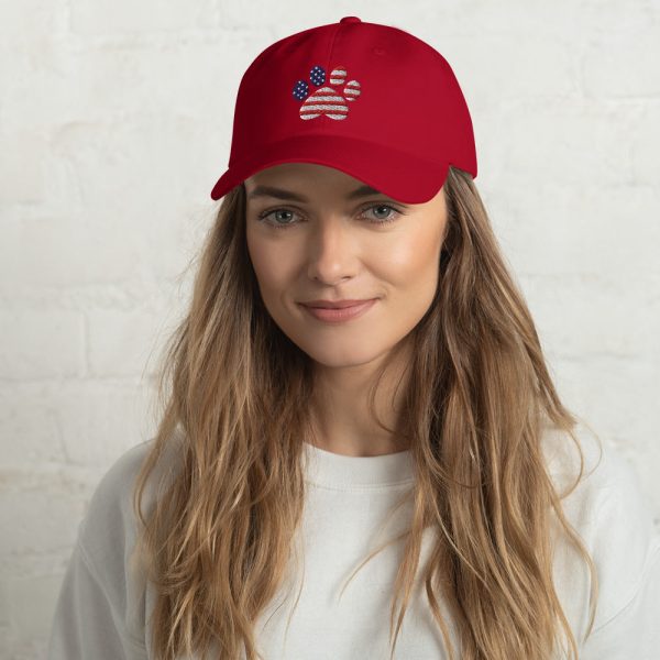 Patriotic Paw Print Baseball Hat Hot on Sale