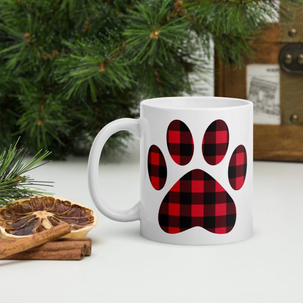 Gingham Paw Print Mug For Cheap