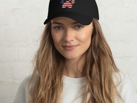 Patriotic Paw Print Baseball Hat Hot on Sale