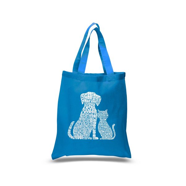 Small Word Art Tote Bag - Dogs and Cats For Discount