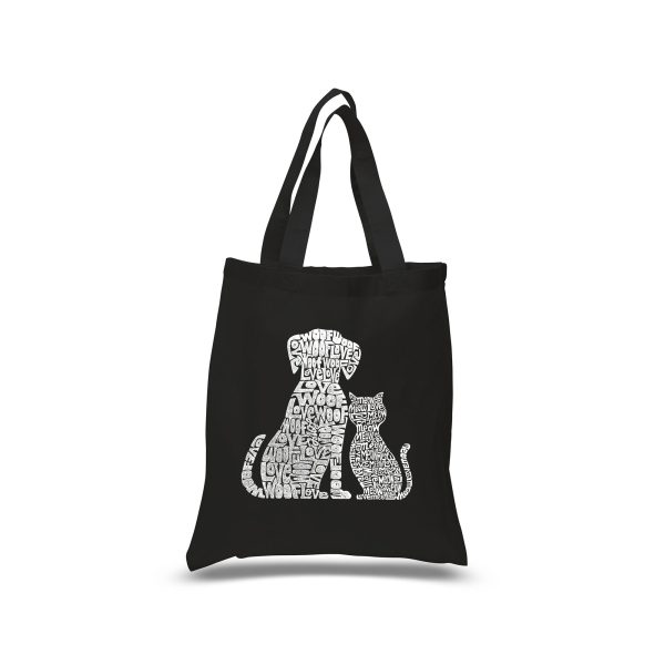 Small Word Art Tote Bag - Dogs and Cats For Discount