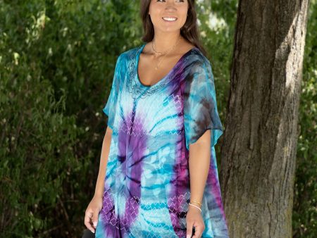 Swirls in the Sky Short Sleeve Tunic For Discount