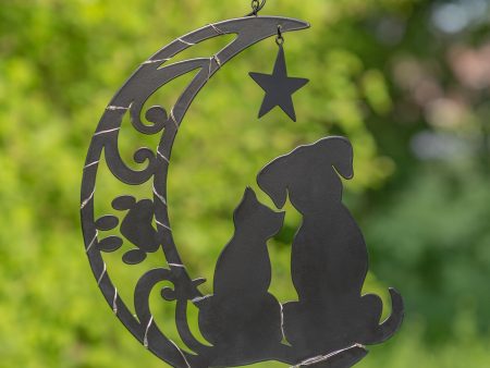 Star Gazing Pets On The Moon Solar Hanging Light Online Sale