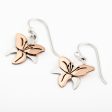 Mixed Metal Dangling Flower Earrings Online Hot Sale