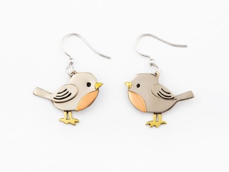 Little Bird Mixed Metal Earrings For Discount