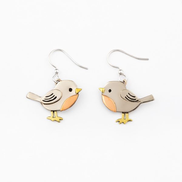 Little Bird Mixed Metal Earrings For Discount