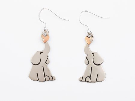 Elephants Love Mixed Metal Earrings Online Sale