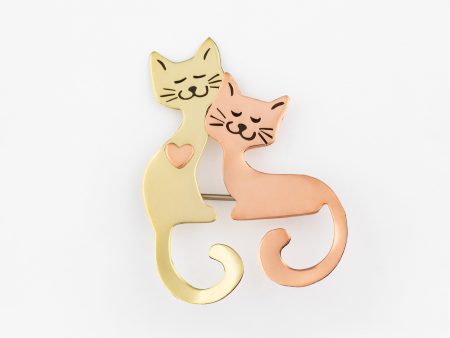 Cat Lovers Mixed Metal Pin Fashion