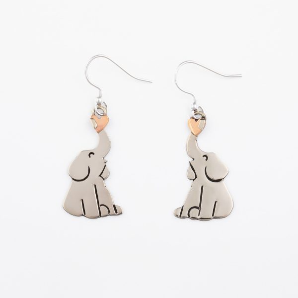 Elephants Love Mixed Metal Earrings Online Sale